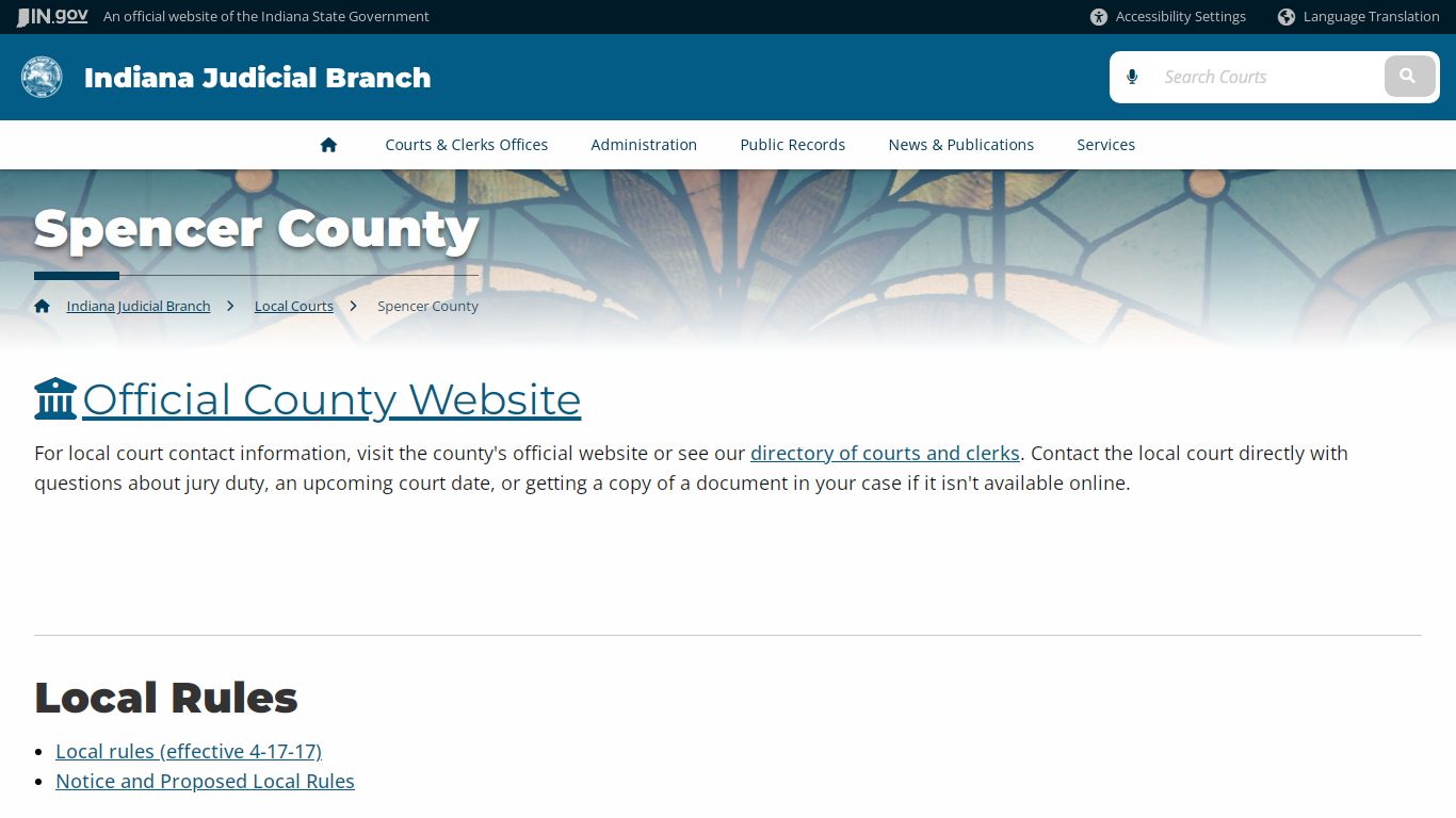 Spencer County - Indiana Judicial Branch