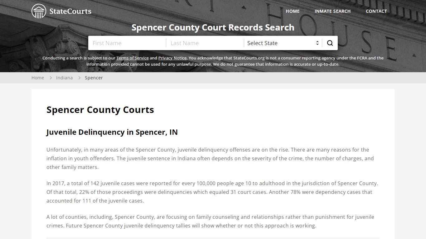 Spencer County, IN Courts - Records & Cases - StateCourts