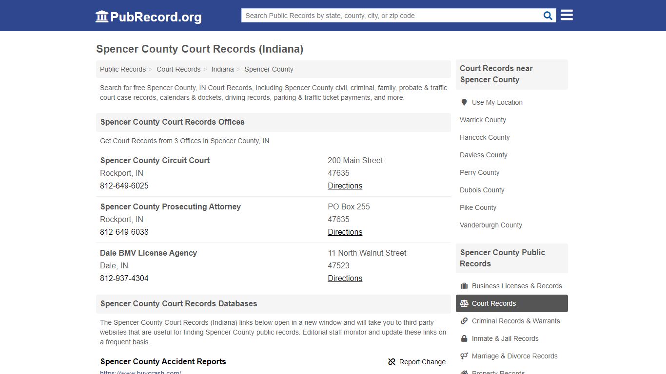 Free Spencer County Court Records (Indiana Court Records)