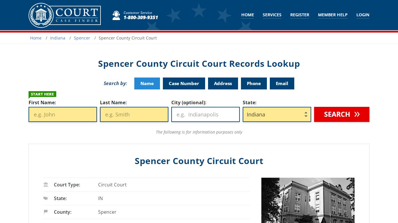 Spencer County Circuit Court Records Lookup - CourtCaseFinder.com